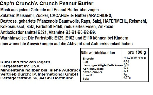 Cap'n Crunch with Peanut Butter 325g