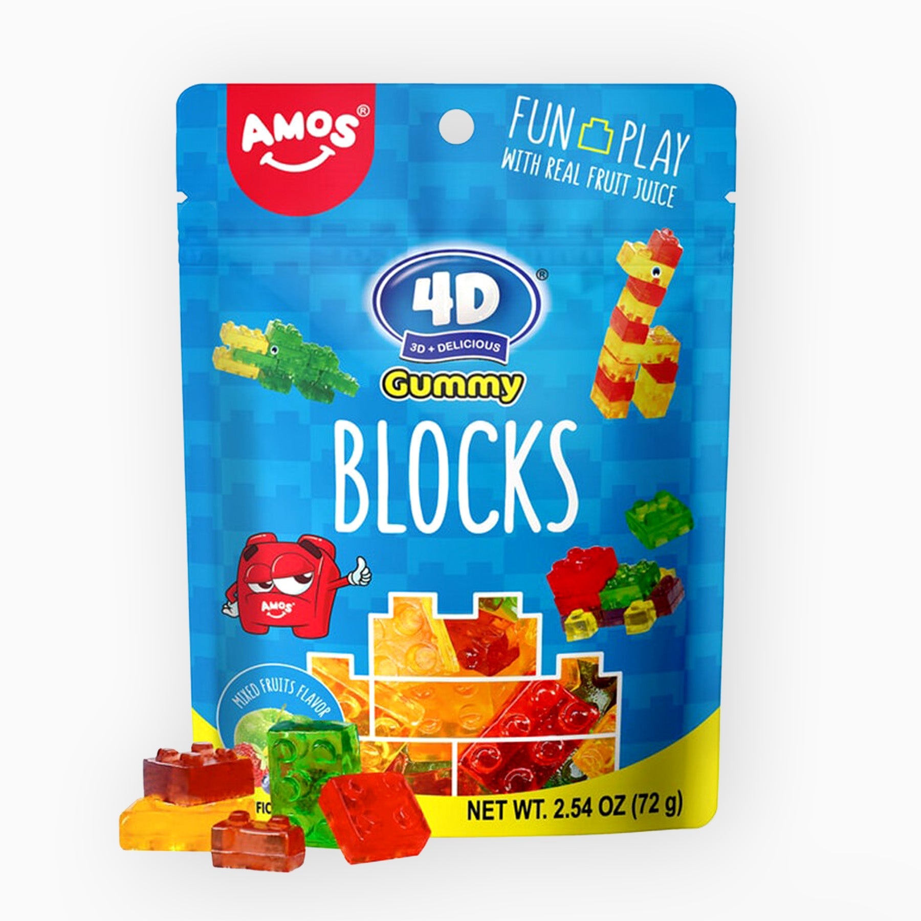 Amos Gummy Blocks Mixed Fruit Flavor