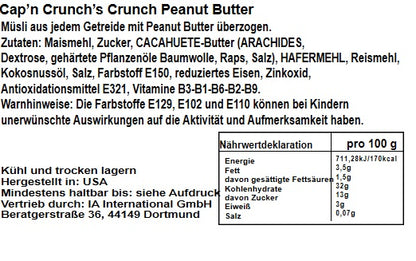 Cap'n Crunch with Peanut Butter 325g