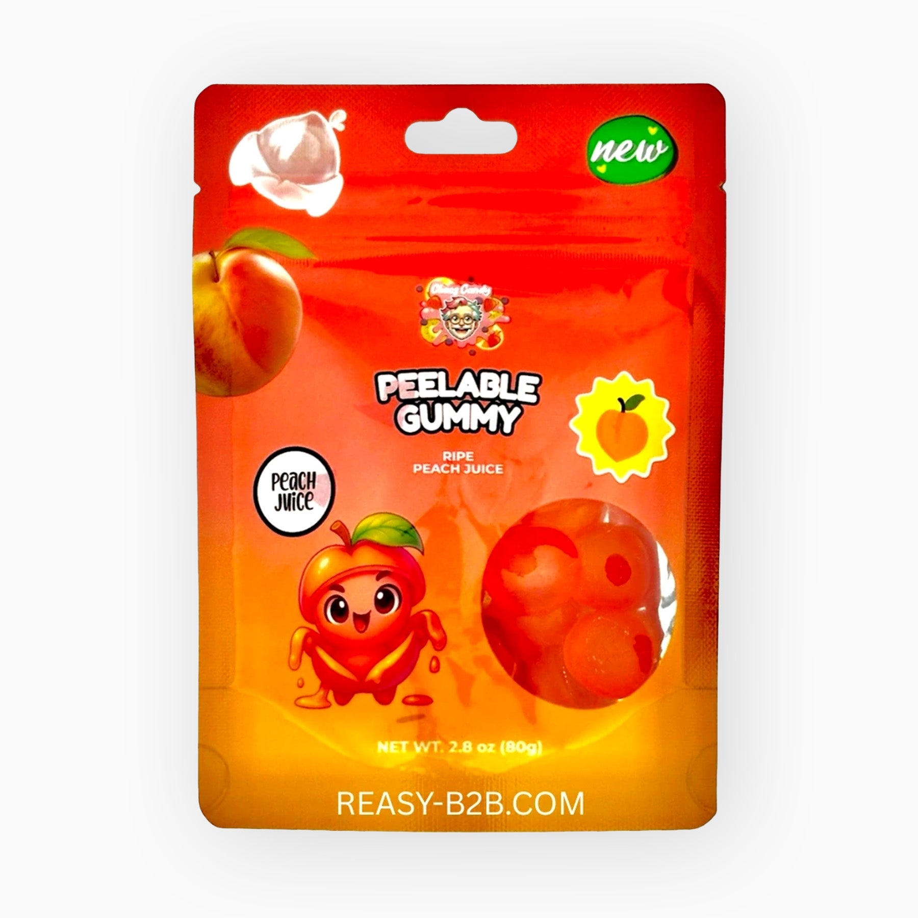 Peeleable Gummy Peach Juice