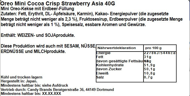 Oreo Cocoa Crisp Roll Strawberry 50g