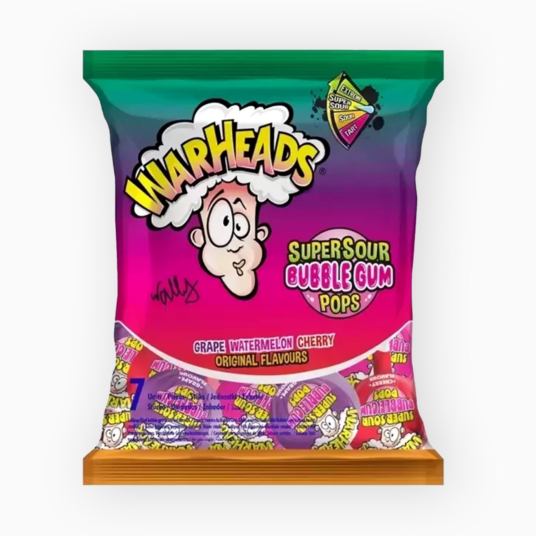 Supersour Bubble Gum Pops