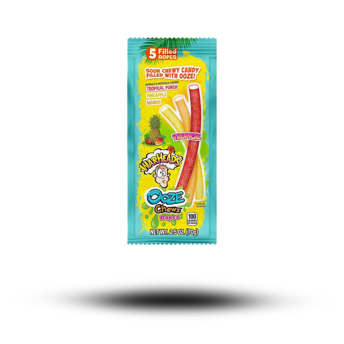 Warheads Ooze Chews Tropical Ropes 70g