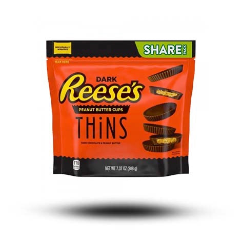 Reeses Peanut Butter Thins Dark Chocolate 208g