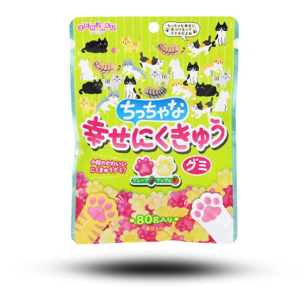 Happy Nikukyu Cats & Dogs Paw Gummies Grape Apple 80g