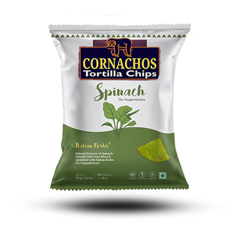 Cornachos Tortilla Chips Spinach 70g