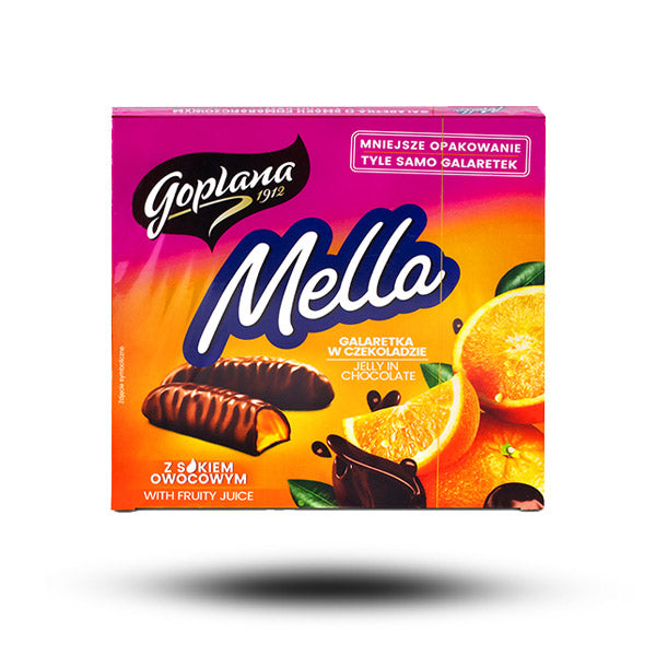 Mella Geleekonfekt mit Orangengeschmack in Schokolade 190g